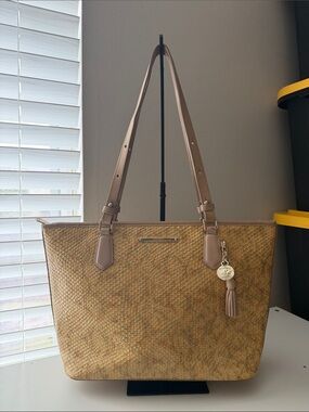 Brahmin snake skin Tote with Tassel Charm